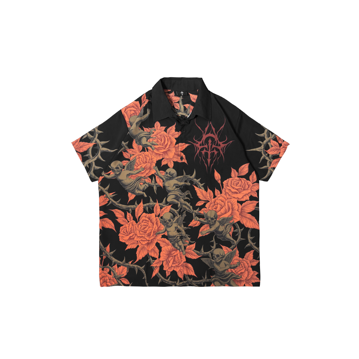 DEATHGARDEN BUTTON-DOWN POLO | BLACK