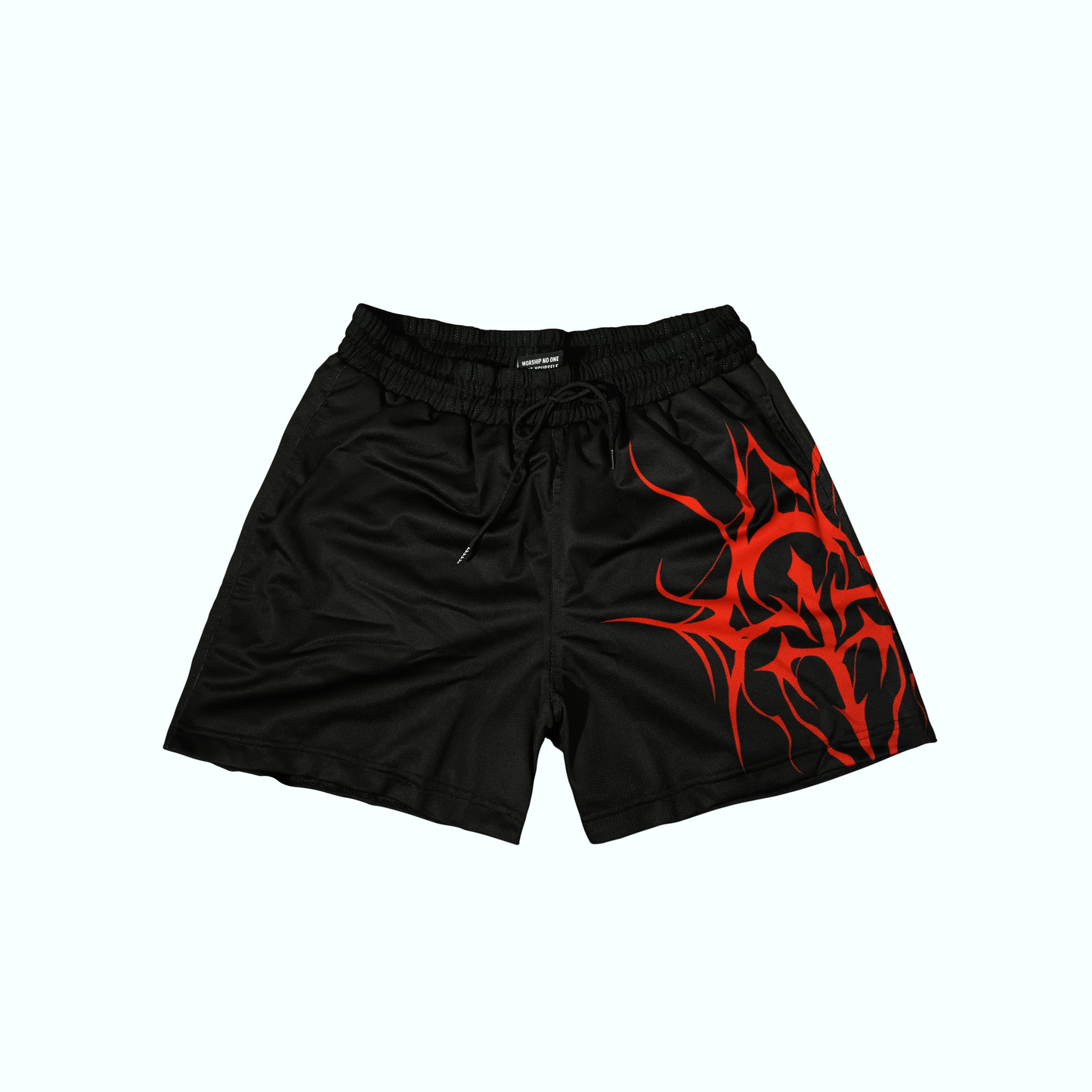 MESH SHORT (RED ON BLACK)