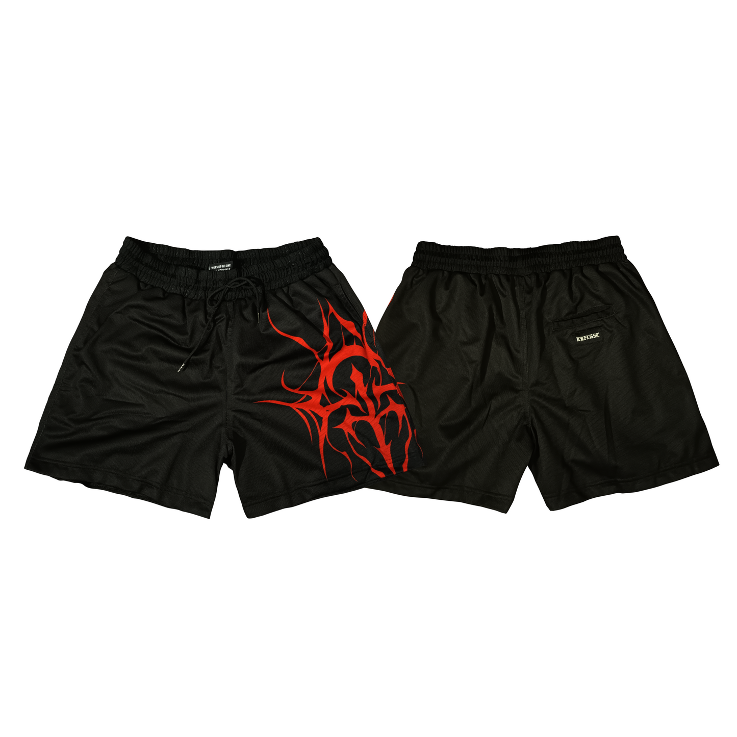 MESH SHORT (RED ON BLACK)
