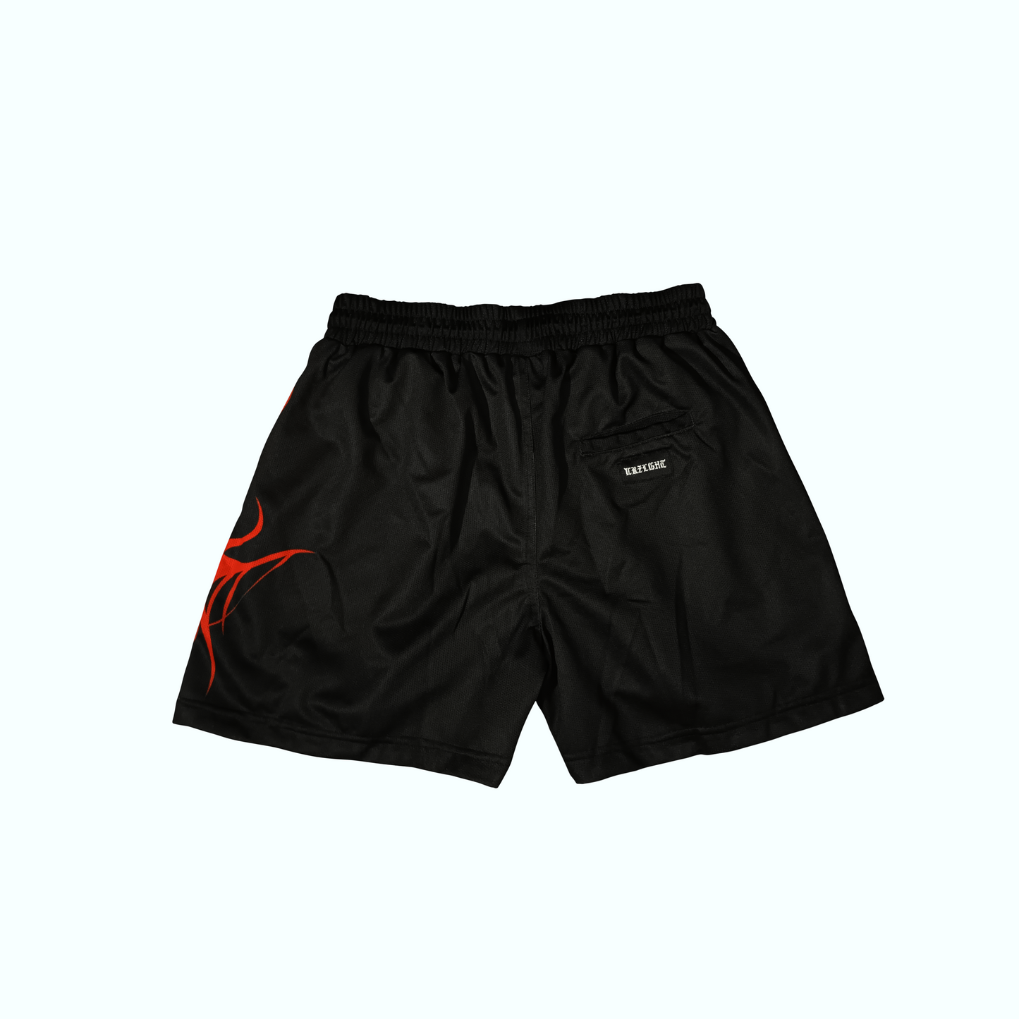 MESH SHORT (RED ON BLACK)