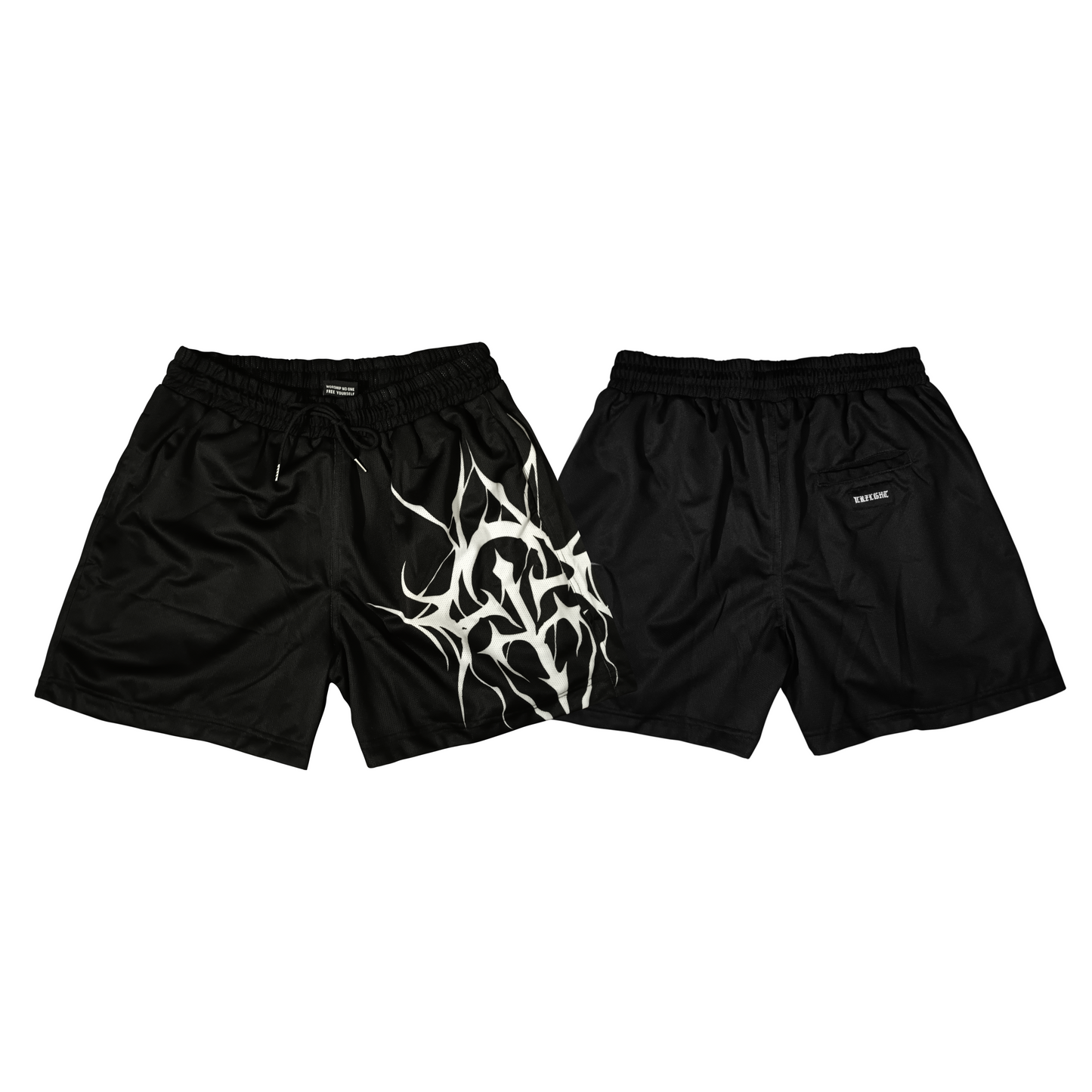 MESH SHORT (WHITE ON BLACK)